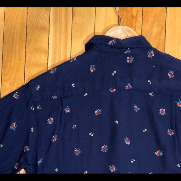 Vintage ESPRIT navy blue and red floral blouse - Picture 5 of 5